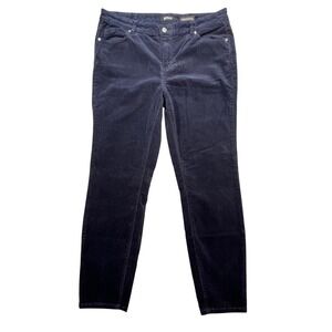 Buffalo Navy Icon Mid-Rise Slim & Sculpt Cord Skinny Pants Women Size 14